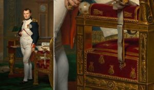Napoleon in Masonic Pose with Illuminati Bee Symbol